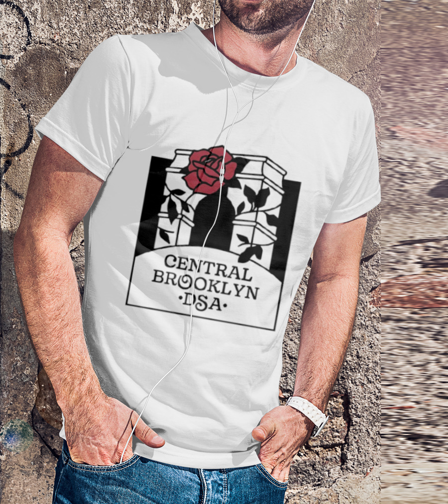 Central Brooklyn DSA Red Rose And Arch T-Shirt