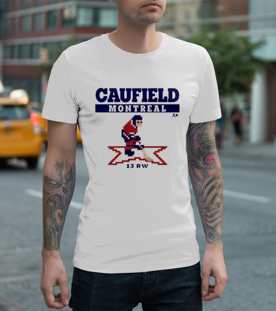 Caufield Montreal 13 RW Hockey Player Pixel T-Shirt