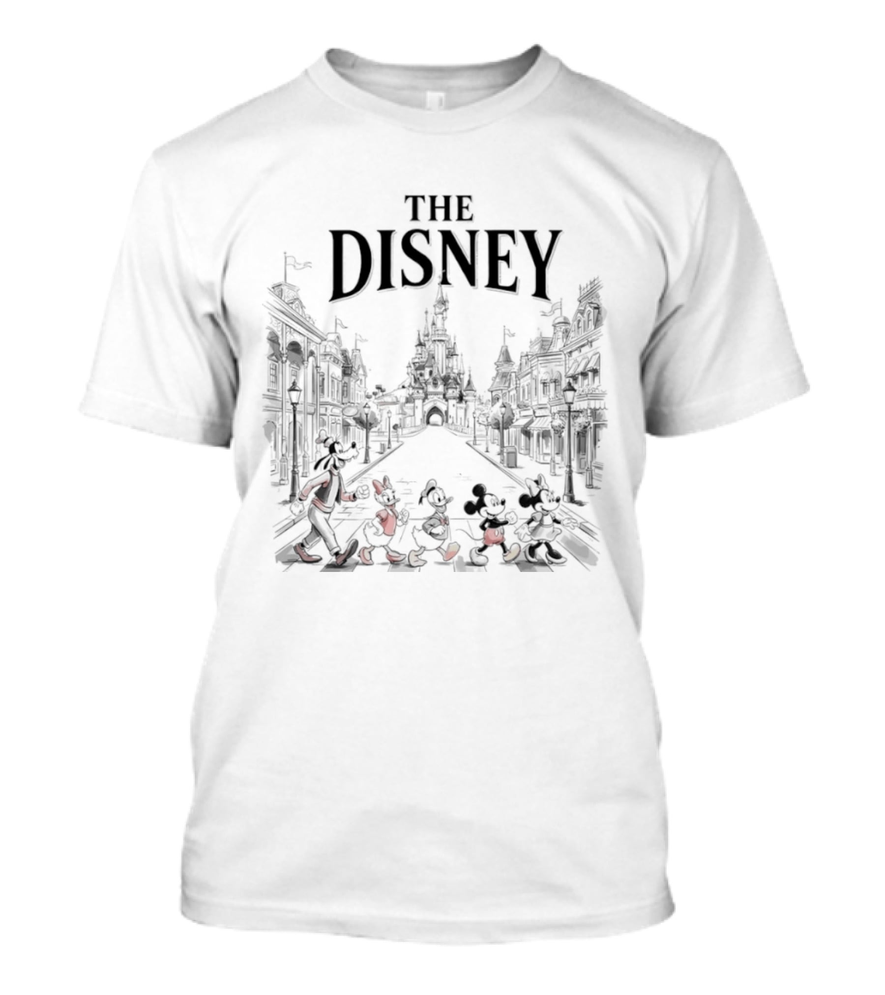 The Disney Goofy Daisy Duck Donald Duck Mickey Mouse Minnie Mouse Abbey Road T-Shirt