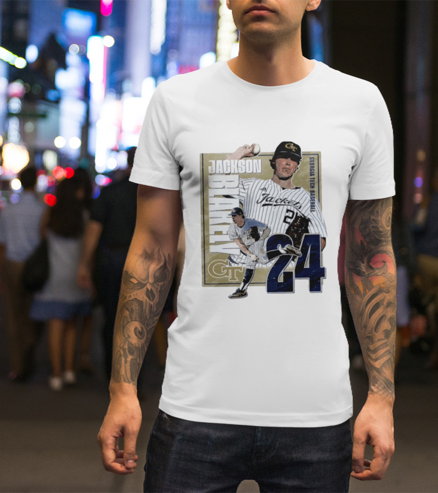 Jackson Blakely Georgia Tech Baseball GT 24 Player Student Athlete T-Shirt