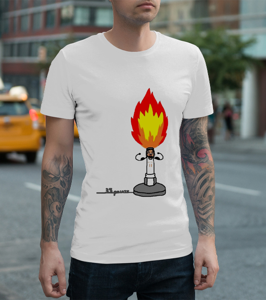 New York Knicks Jalen Brunson 35 Points It's Lit Flame T-Shirt