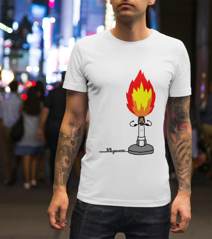 New York Knicks Jalen Brunson 35 Points It's Lit Flame T-Shirt