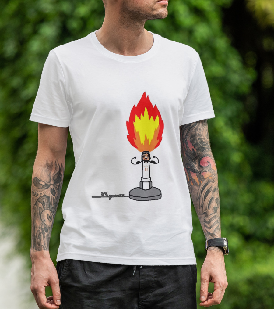 New York Knicks Jalen Brunson 35 Points It's Lit Flame T-Shirt