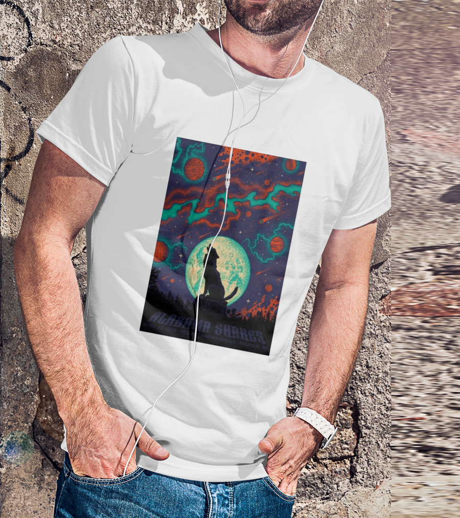 Alabama Shakes Apr 25 2026 Red Hat Amphitheater Raleigh NC Wolf Moon Cosmic Scene T-Shirt