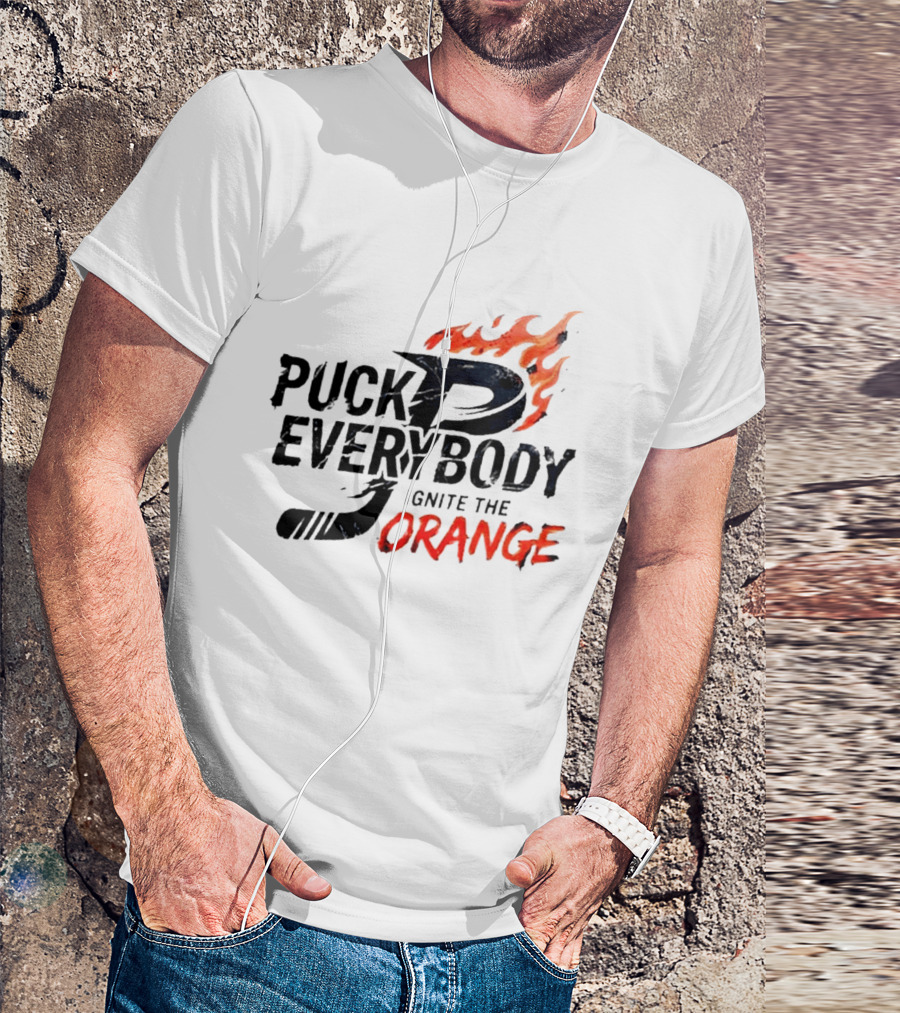 Puck Everybody Ignite The Orange P Fire T-Shirt
