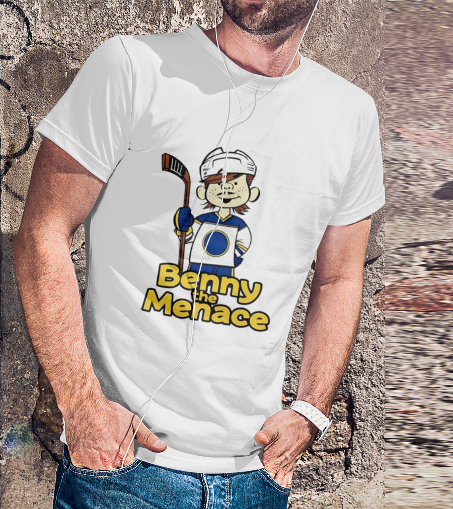 Zach Benson Benny The Menace Sabres Hockey Player Cartoon T-Shirt