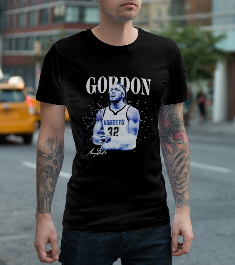 Gordon Aaron Denver Nuggets Basketball Player 50 Signature T-Shirt