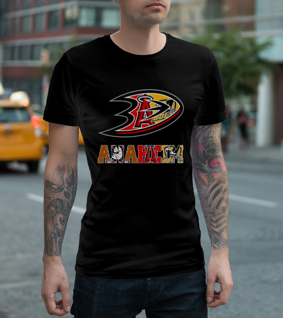 Anaheim Ducks Angels Lakers Sports Team Mashup T-Shirt