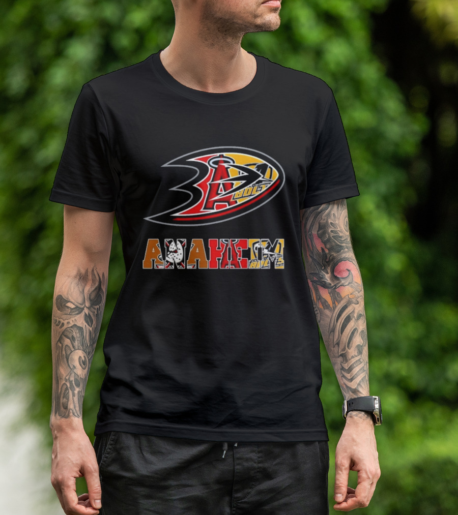 Anaheim Ducks Angels Lakers Sports Team Mashup T-Shirt