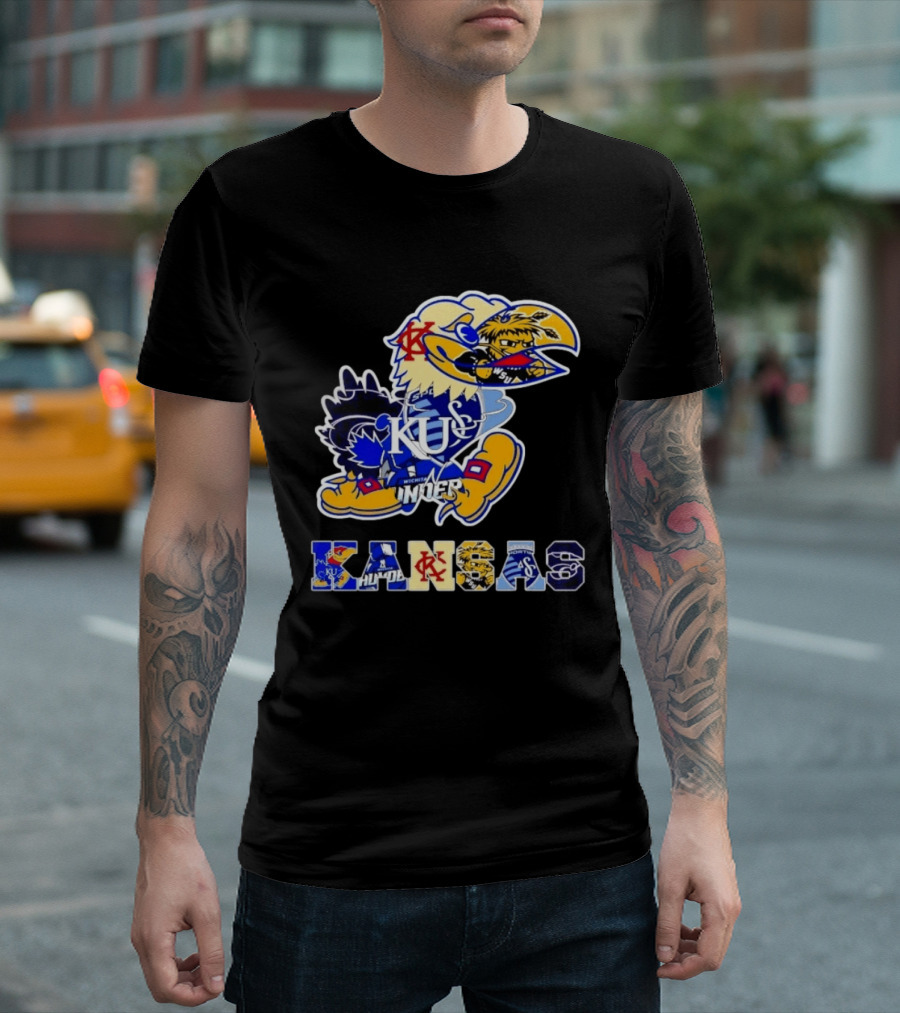 Kansas Jayhawks Wildcats Shockers Ichabods Team Mashup T-Shirt