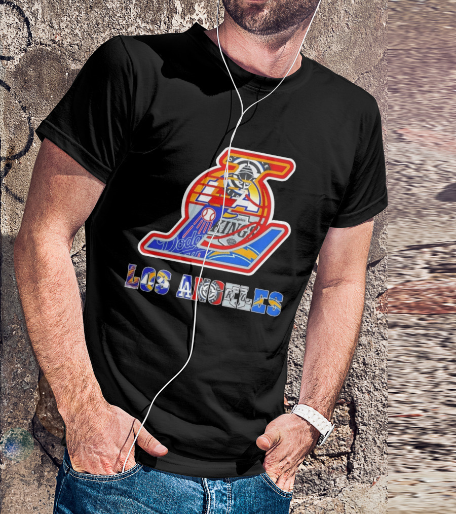 Los Angeles Dodgers Lakers Kings Chargers Sports Team Mashup T-Shirt