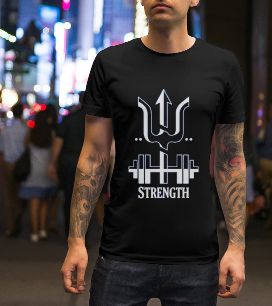 Bryan Woo Strength Arrow And Barbell Motivational T-Shirt