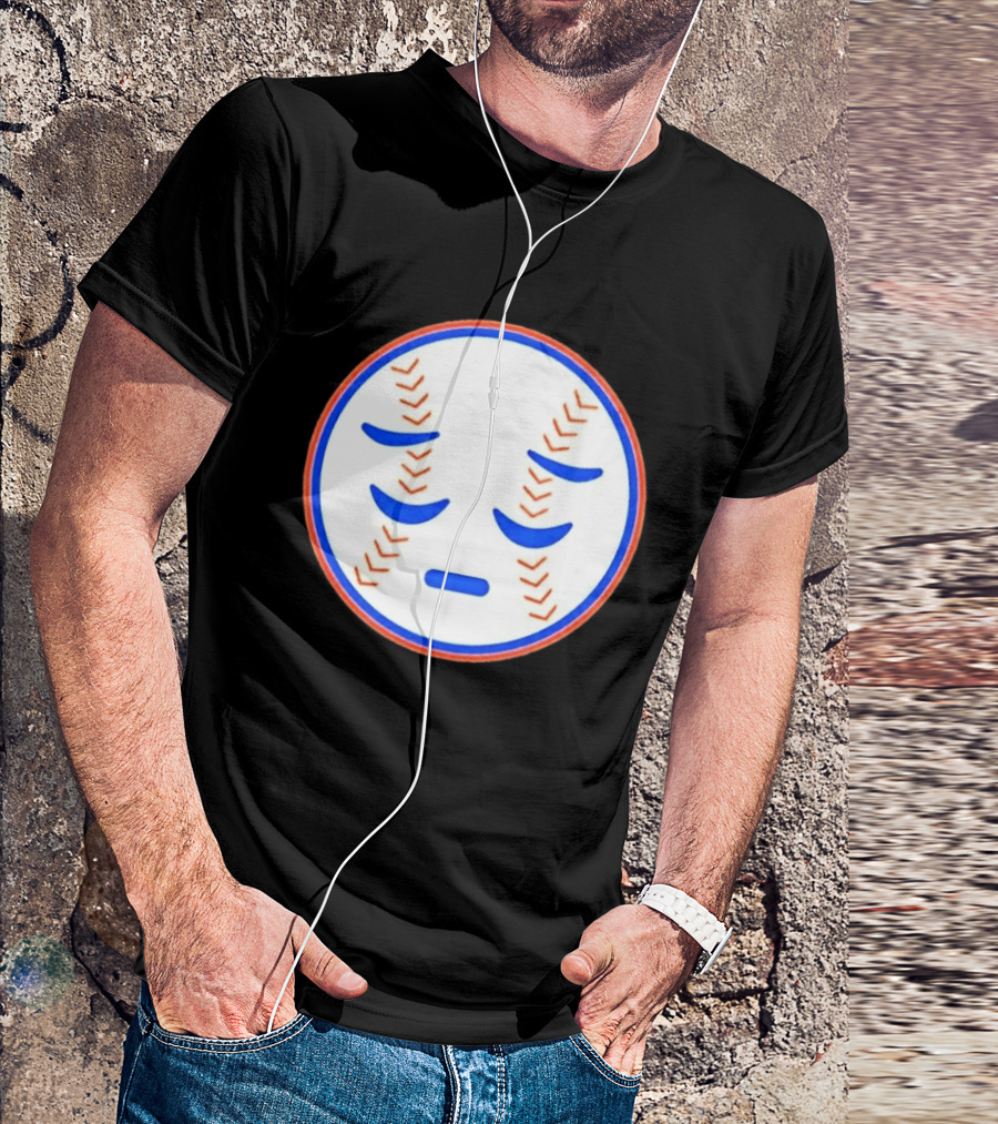 Disappointed Baseball Face New York Mets Emojis T-Shirt