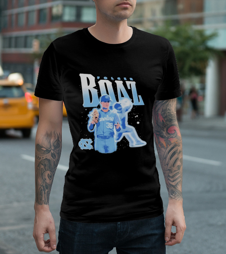 Folger Boaz Carolina Tar Heels Baseball 36 North Carolina Illustrated T-Shirt