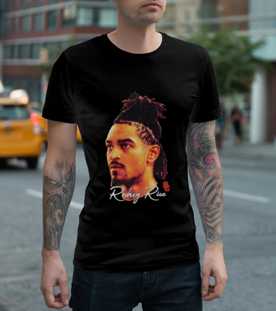 Rodney Rice USC Trojans NCAA Men's Basketball Game Face T-Shirt