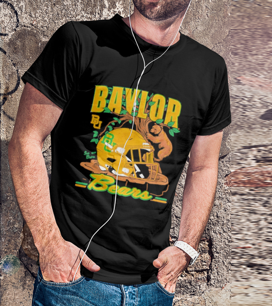 Baylor Bears Football Helmet With Bears And Trees T-Shirt