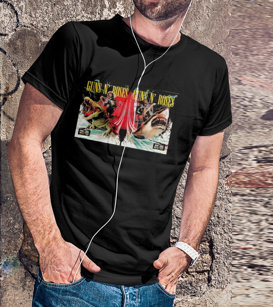 Guns N' Roses April 30 May 5 2026 Hollywood FL Crocodile Shark Skeleton Rock Tour T-Shirt