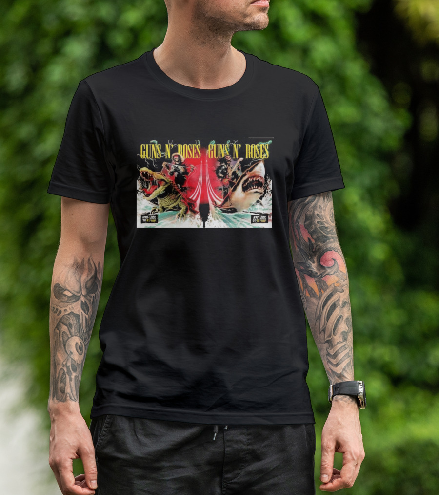 Guns N' Roses April 30 May 5 2026 Hollywood FL Crocodile Shark Skeleton Rock Tour T-Shirt