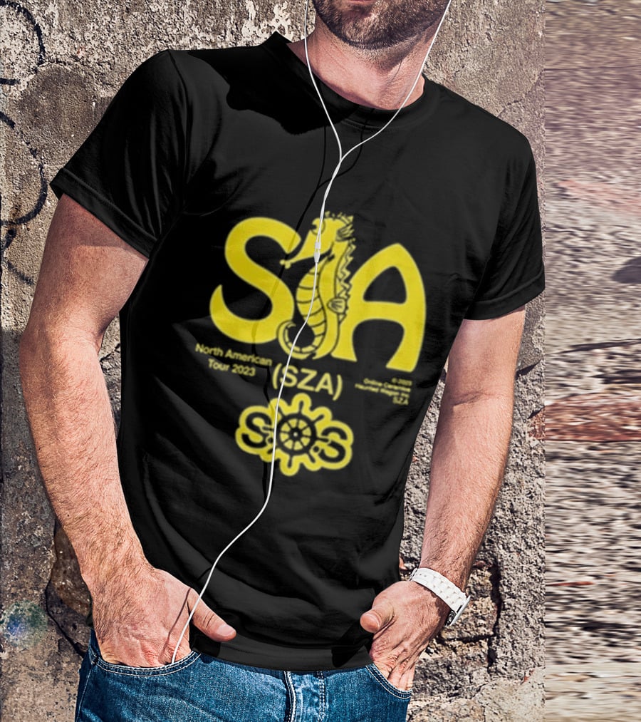 Sza Seahouse North American Tour 2023 Seahorse Sos T-Shirt