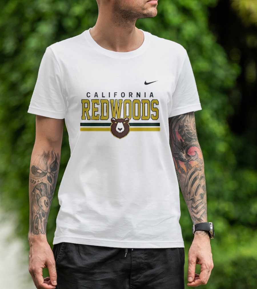 California Redwoods Lacrosse Stripe Nike Bear T-Shirt
