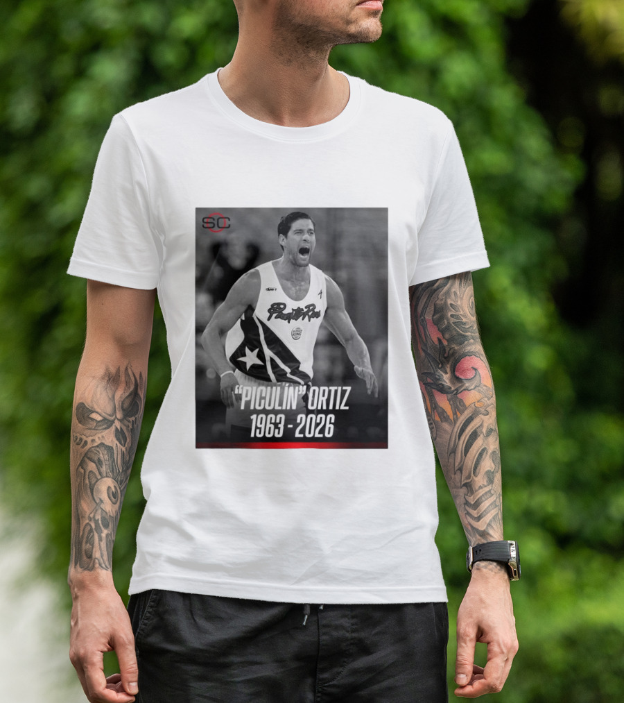 Piculín Ortiz Puerto Rico Basketball Legend 1963 2026 T-Shirt