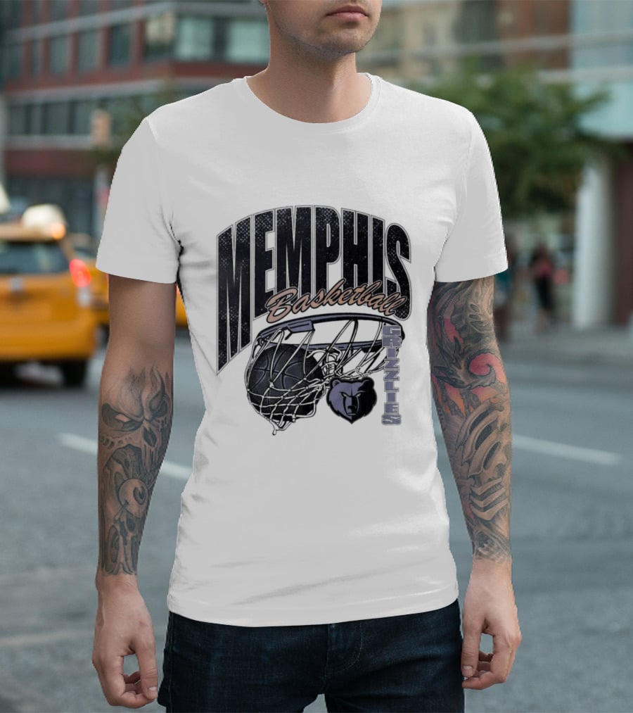 Memphis Basketball Swish With Bear And Hoop T-Shirt