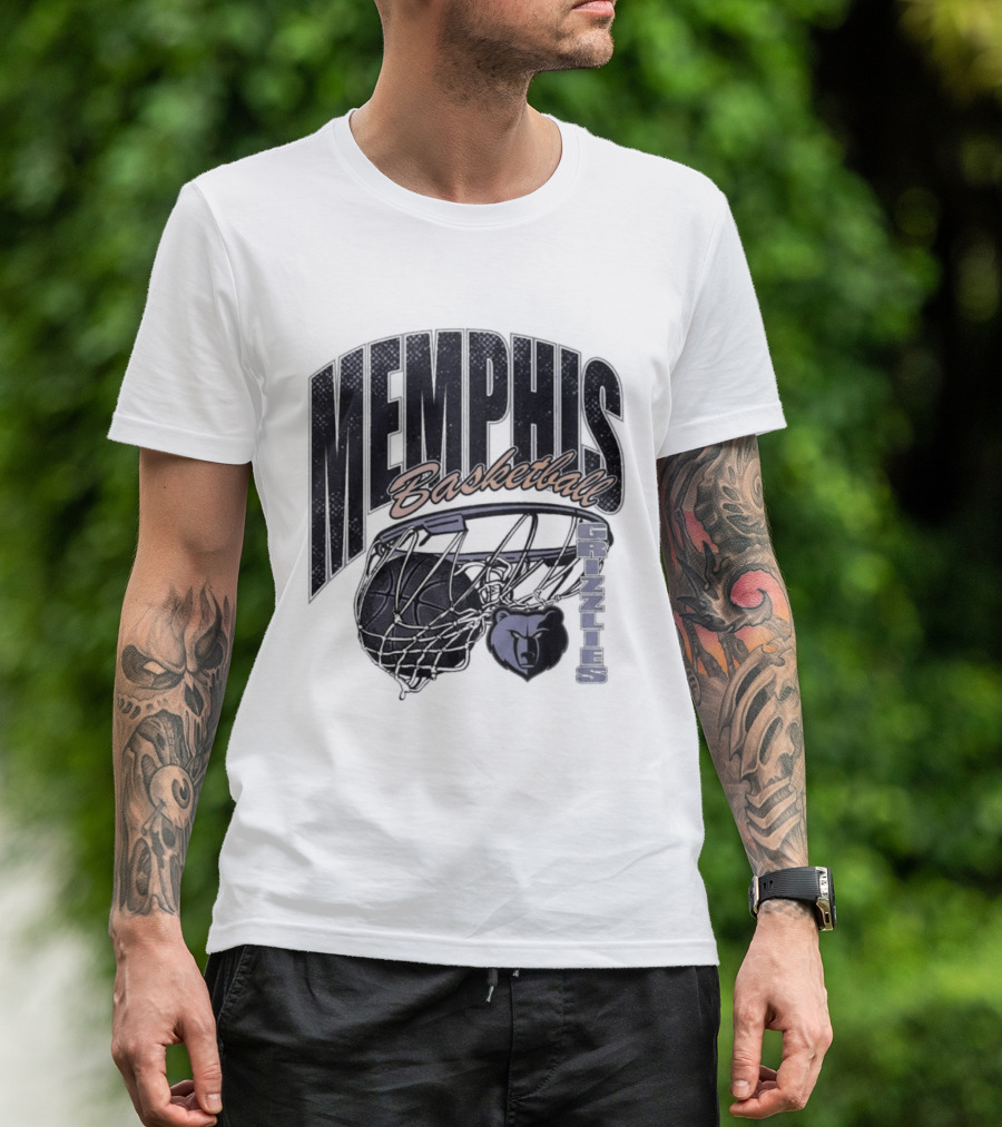 Memphis Basketball Swish With Bear And Hoop T-Shirt