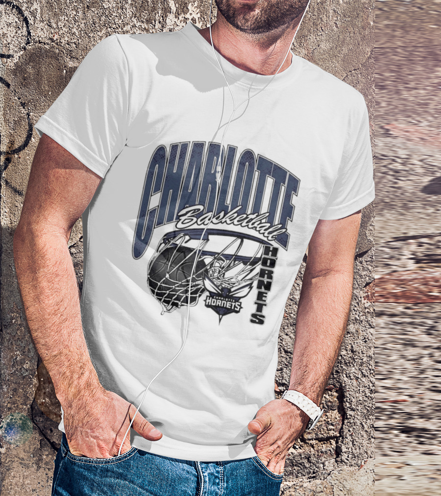 Charlotte Hornets Basketball Script Swish Iconic NBA Team T-Shirt