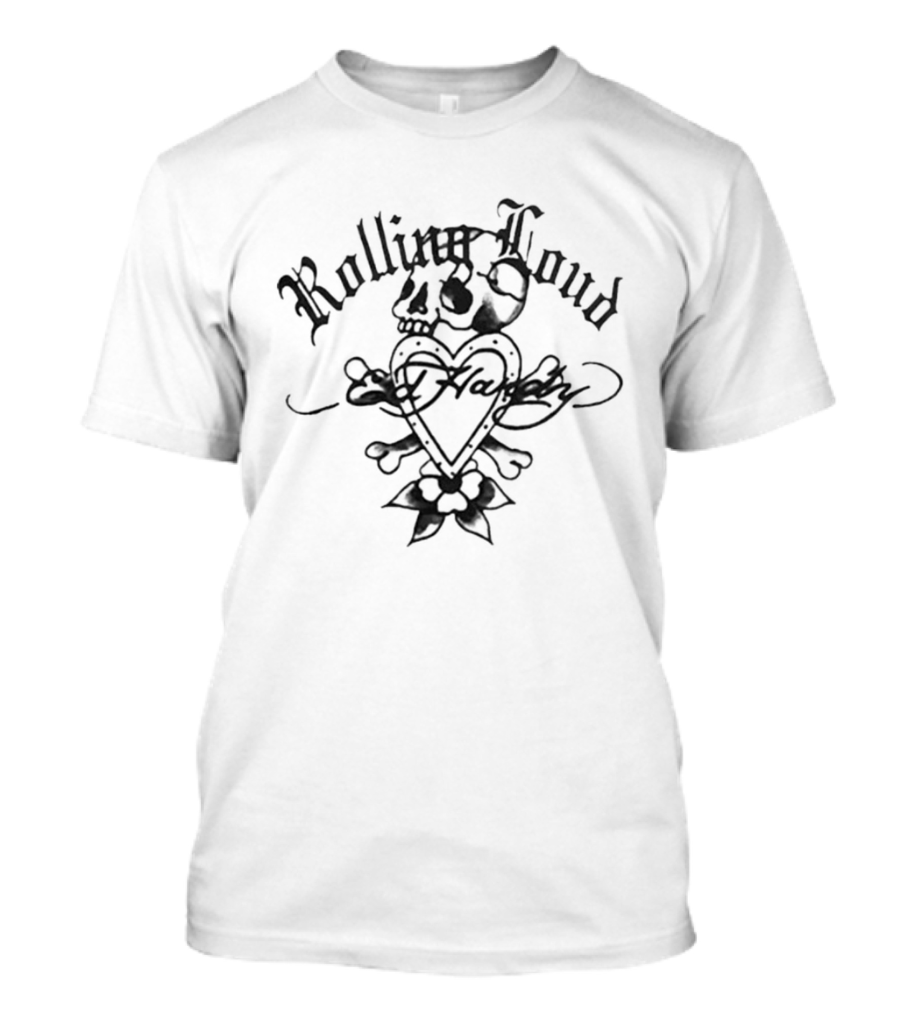 Ed Hardy X Rolling Loud Festival 2026 Sacred Heart Skulls Roses Tattoo T-Shirt