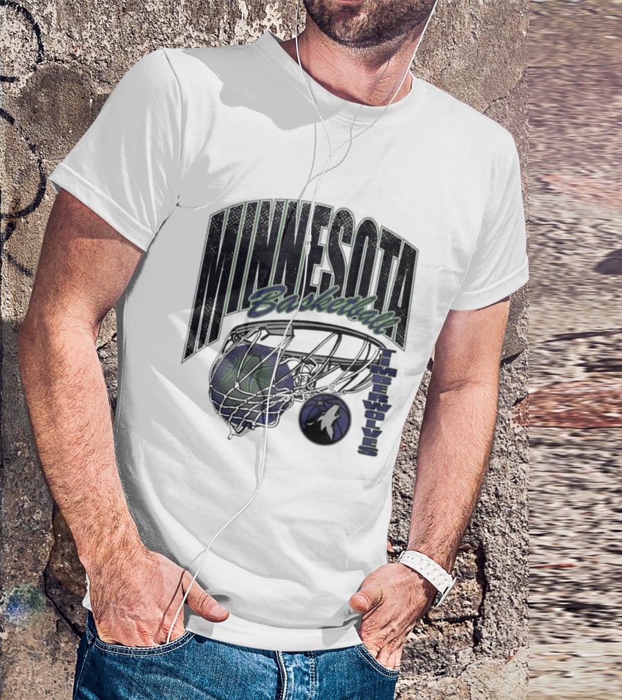 Minnesota Basketball Timberwolves Net And Ball T-Shirt