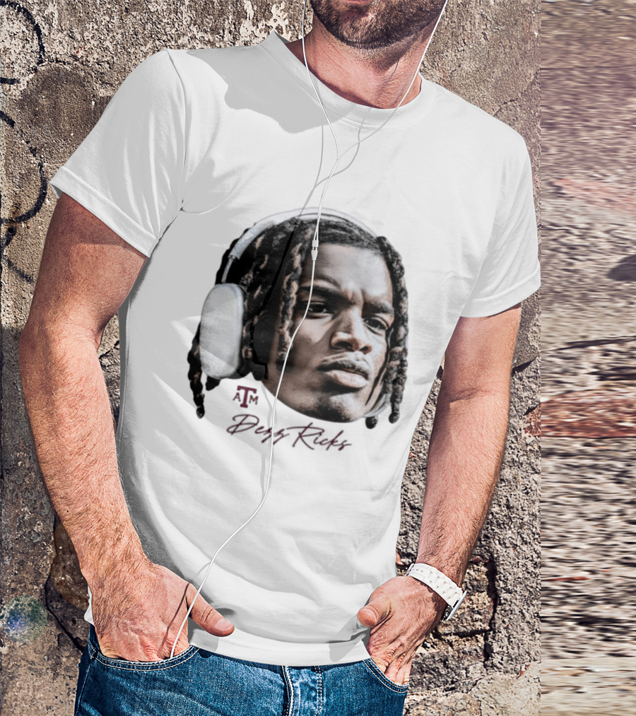 NCAA Football Texas A&M Aggies Dezz Ricks Game Face Headphones T-Shirt