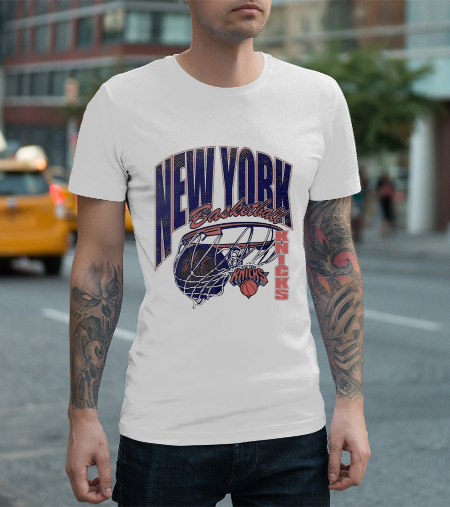 New York Basketball Knicks Net And Ball Swish T-Shirt