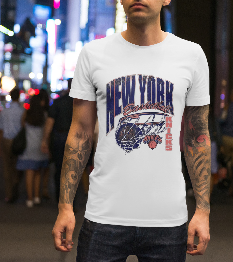 New York Basketball Knicks Net And Ball Swish T-Shirt