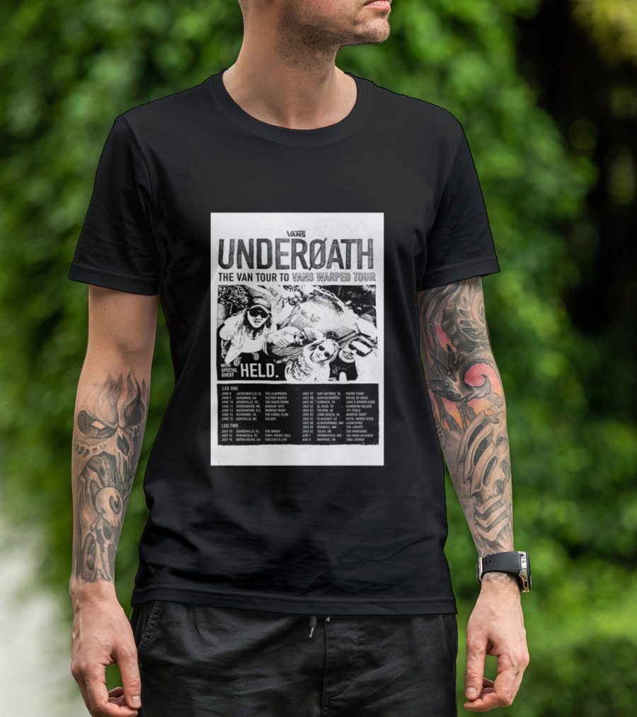 Vans Underoath The Van Tour To Vans Warped Tour 2026 With Special Guest Held T-Shirt