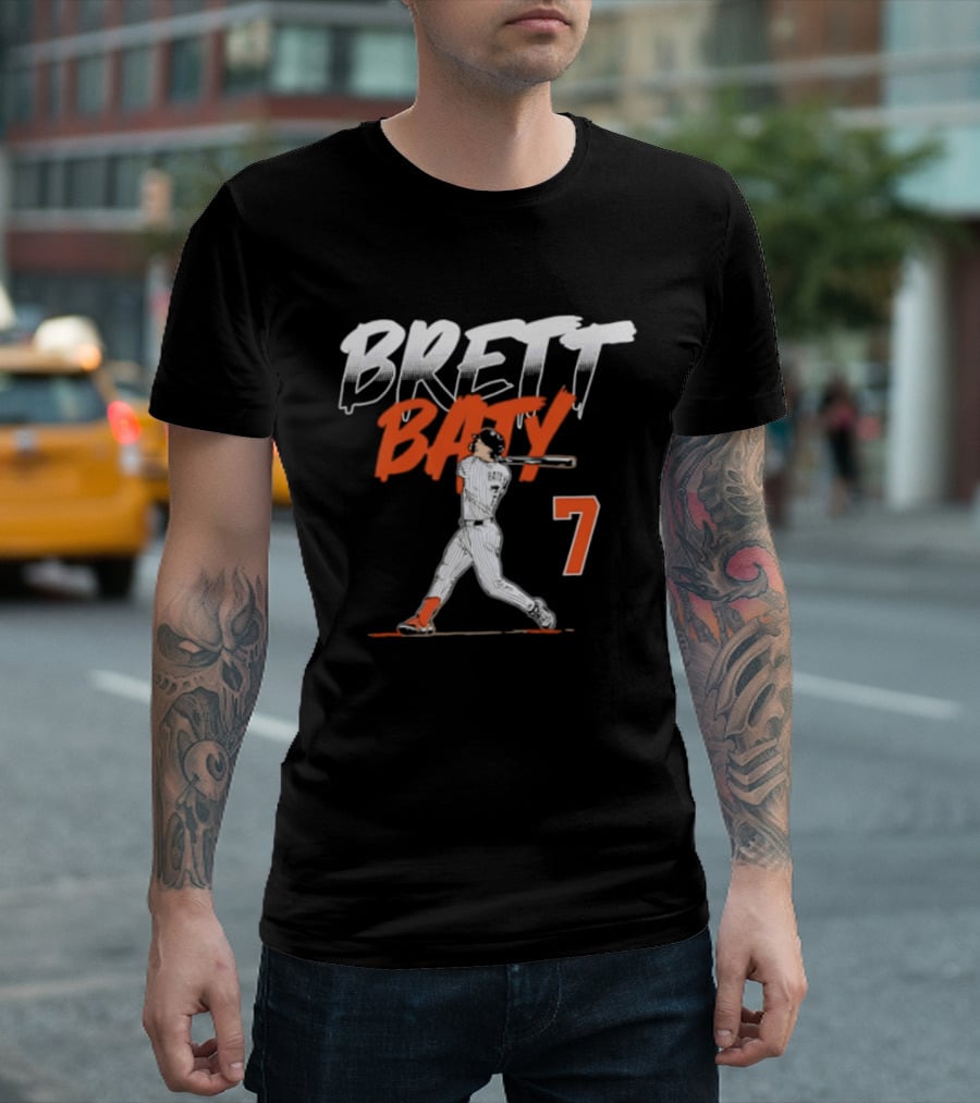 Brett Baty 7 New York Mets Slugger Swing T-Shirt