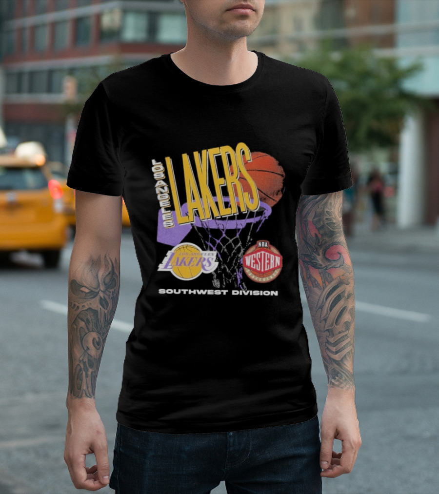 Los Angeles Lakers Southwest Division 90s Basketball Western Conference T-Shirt