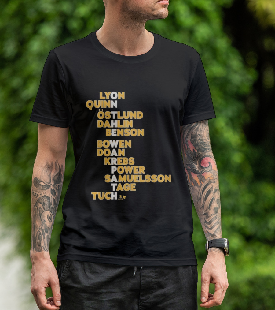 Buffalo Hockey On The Warpath Lyon Quinn Östlund Dahlin Benson Buffalo 2026 T-Shirt