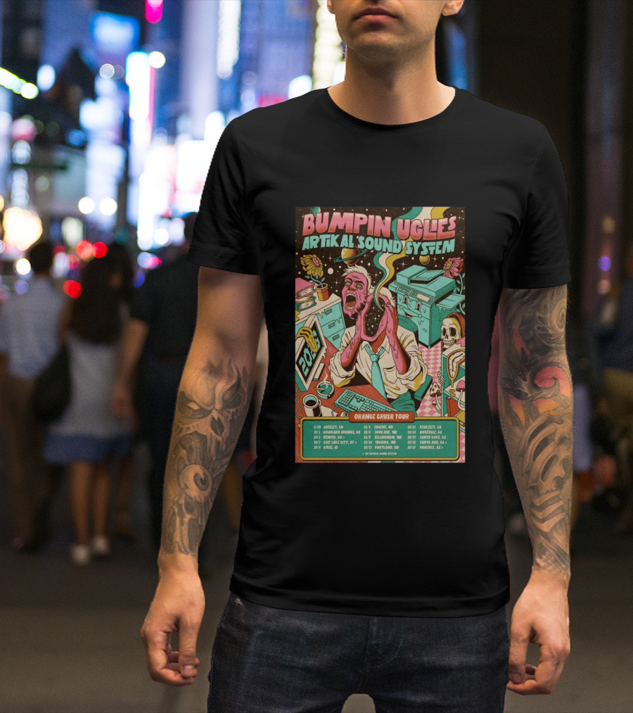 Bumpin Uglies Artikal Sound System Orange Crush Tour 2026 Psychedelic Cosmic Concert T-Shirt