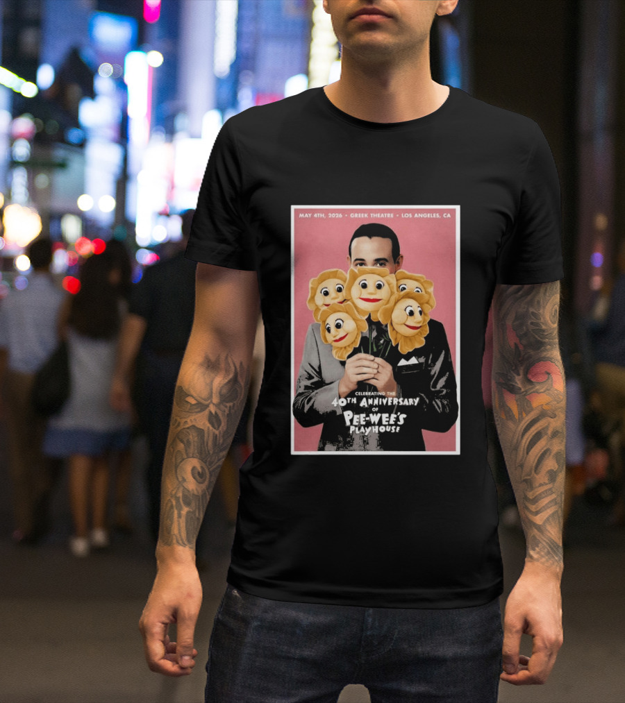 Celebrating The 40th Anniversary Of Pee Wee's Playhouse May 4th 2026 Greek Theatre Los Angeles CA T-Shirt