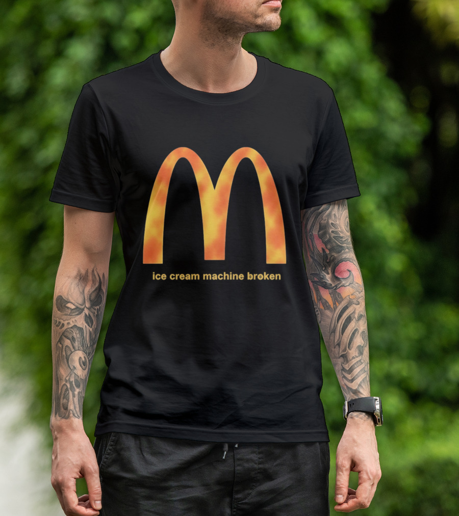McDonald's Ice Cream Machine Broken Arches Yellow T-Shirt