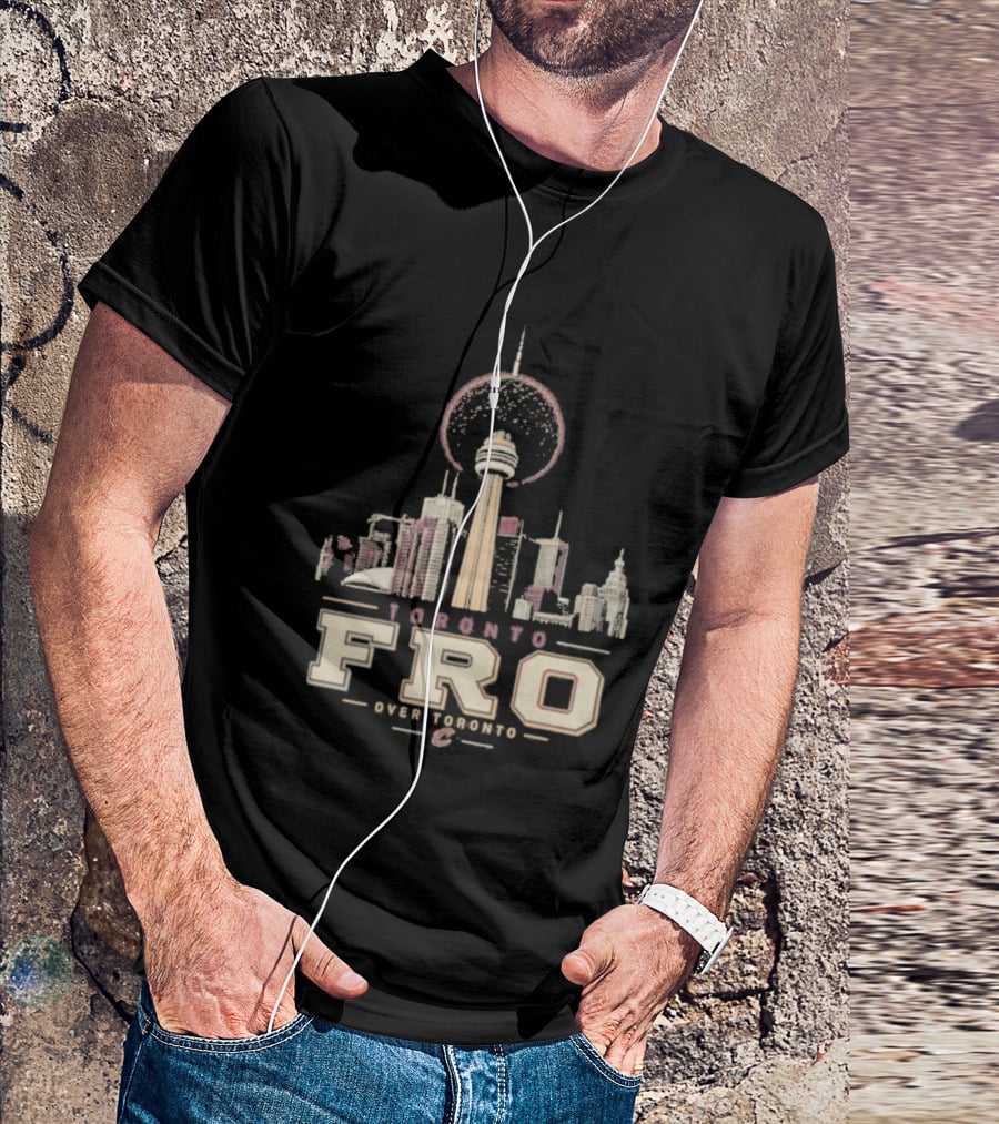 Toronto Fro Over Toronto Skyline Basketball Cleveland Cavaliers T-Shirt