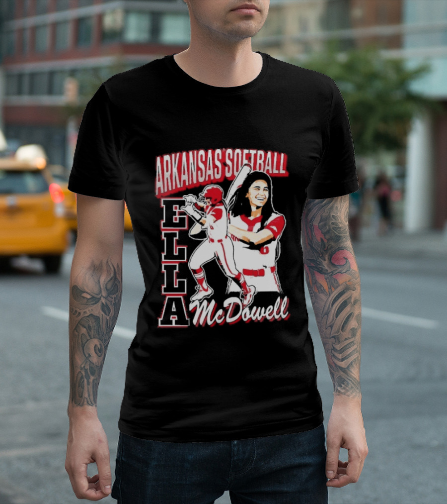 Ella McDowell Arkansas Softball Player Team Spirit T-Shirt