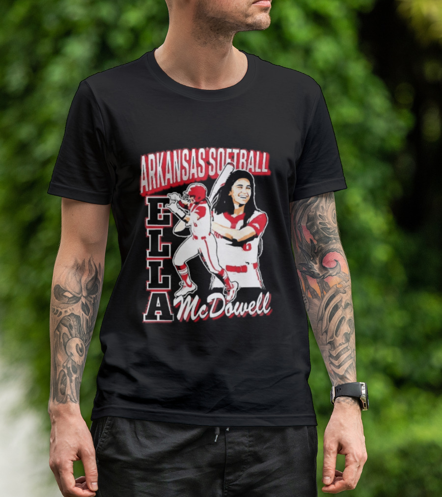 Ella McDowell Arkansas Softball Player Team Spirit T-Shirt