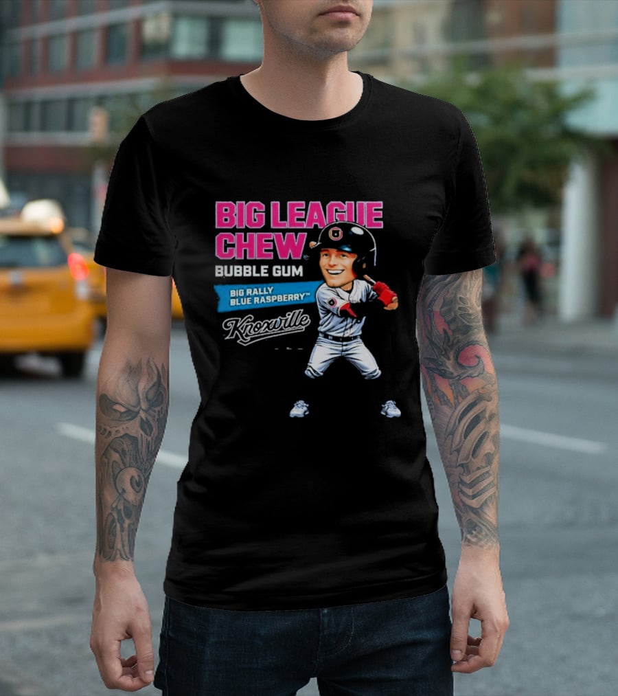Big League Chew Bubble Gum Big Rally Blue Raspberry Knoxville Smokies T-Shirt