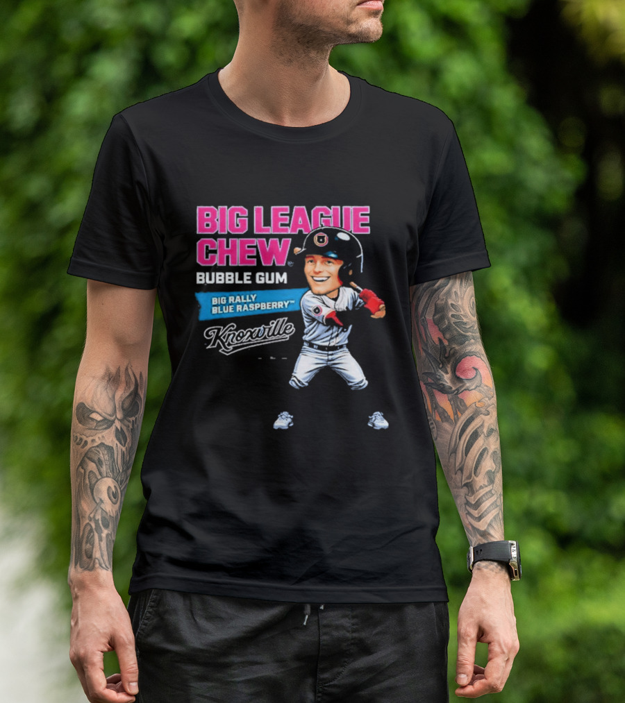 Big League Chew Bubble Gum Big Rally Blue Raspberry Knoxville Smokies T-Shirt