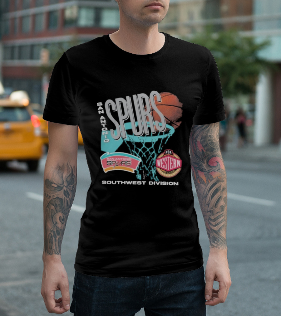 San Antonio Spurs 90s Hardwood Classics Southwest Division Western T-Shirt