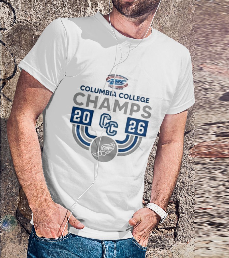 American Midwest Conference Columbia College Champs 2026 CC Indoor Track And Field T-Shirt