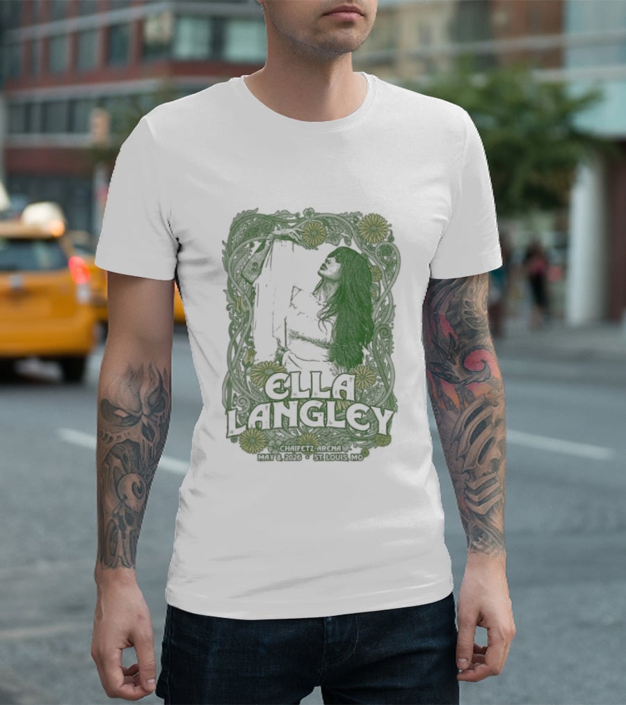 Ella Langley St. Louis Tour May 8 2026 Flowers And Guitar T-Shirt