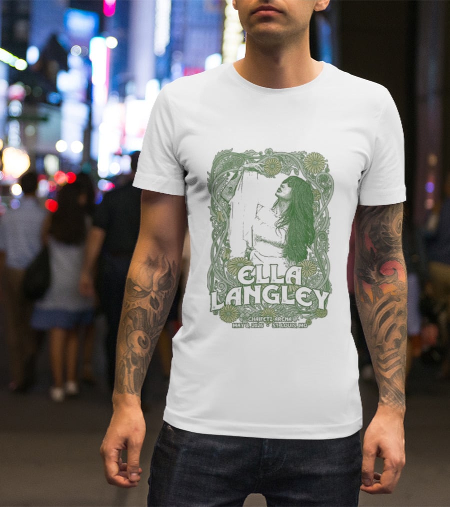 Ella Langley St. Louis Tour May 8 2026 Flowers And Guitar T-Shirt