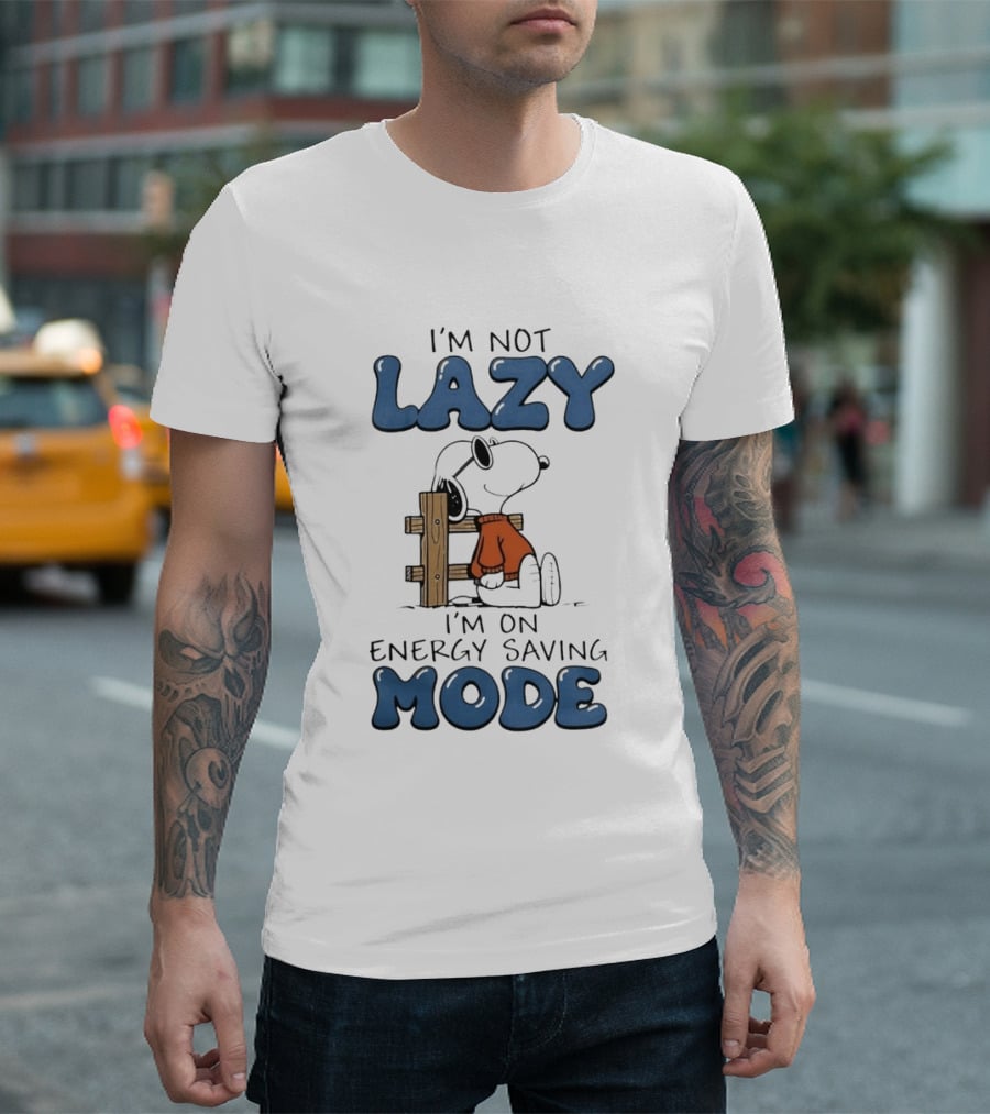 I'm Not Lazy I'm On Energy Saving Mode Snoopy Woodstock T-Shirt